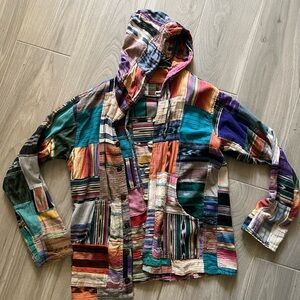 Colorful Patchwork Hooded Jacket
